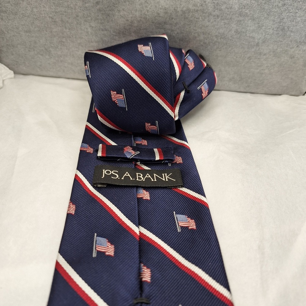 JOS Banks American Flag Navy with Red White and Blue American Flag Handsewn 100% - Picture 4 of 5